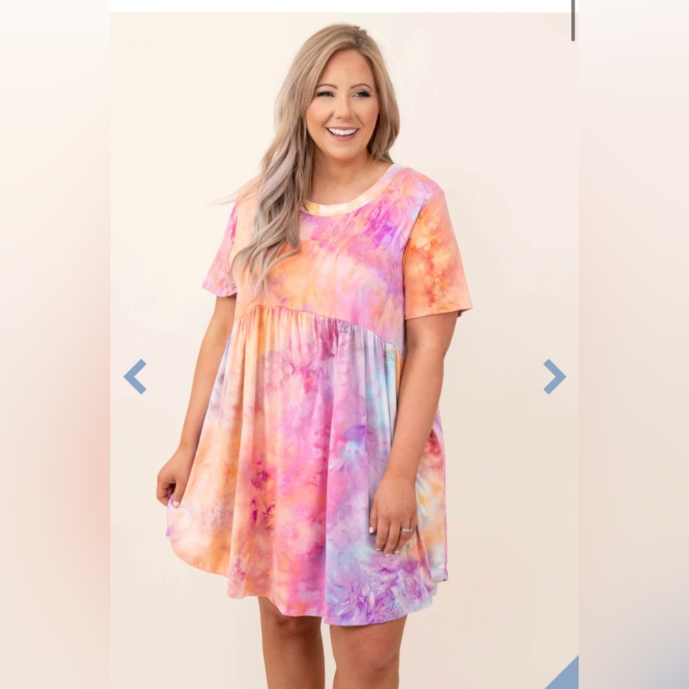 Chic Soul Tie-dye dress with pockets 2XL
